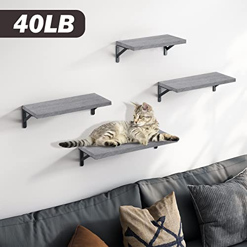 Ygeomer Floating Shelves, Set Of 4, Gray Wood Wall Mounted Shelf For Living Room, Bathroom, Bedroom And Plants #TOP4