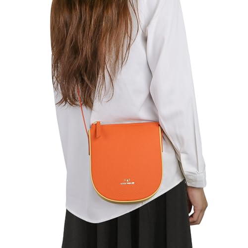 Mini Crossbody Bags Genuine Leather Cell Phone Purse Women's Zipper Shoulder Bag 24603