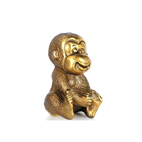 Singe en laiton d'artisanat chinois : statuette haut de gamme 6.5cm