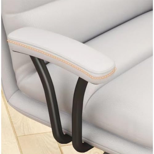 Shally Dogan Sedia Da Scrivania Reclinabile Con Imbottitura Ad Alta Densità, Poltrona Da Ufficio Con Rivestimento Eco Pelle, Design Ergonomico, Ideale Cameretta, Casa, Studio, Lavoro (Grigio Chiaro) - 6