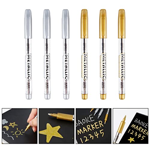 cabilock 6 canetas marcadoras de tinta de secagem rápida, à prova d'água, marcadores de ponta macia