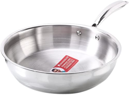 Miniatura 2 de Wonderchef Nigella - Sartén de tres capas de acero inoxidable de 9.4 in, 2 litros, 0.102 in de grosor con base de inducción, compatible con todas