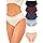 ALL OF SHE Cotton Underwear for Women Soft Bikini Cheeky Panties Sexy Lace Underwear Stretch Cotton Panties 6 Pack