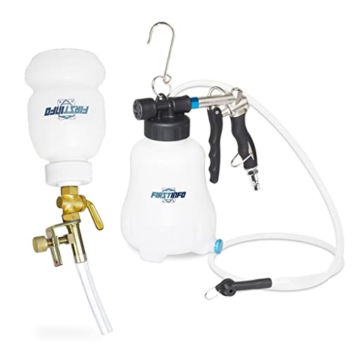 FIRSTINFO A1157KEU | 1,1 litro | Drenador de Freno de Aire con Botella de Repuesto | Kit Drenador de Freno de Aire Cover