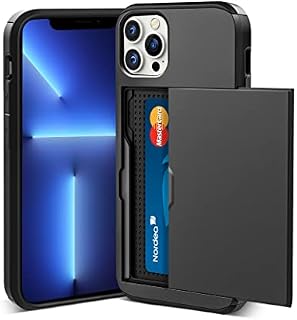 ACOCOBUY Compatible with iPhone 13 Pro Max Case Shockproof Wallet Case iPhone 13 Pro Max Case with Card Holder Protective Dual Layer Armor Case Rubber Bumper Phone Cover for iPhone 13 Pro Max Black