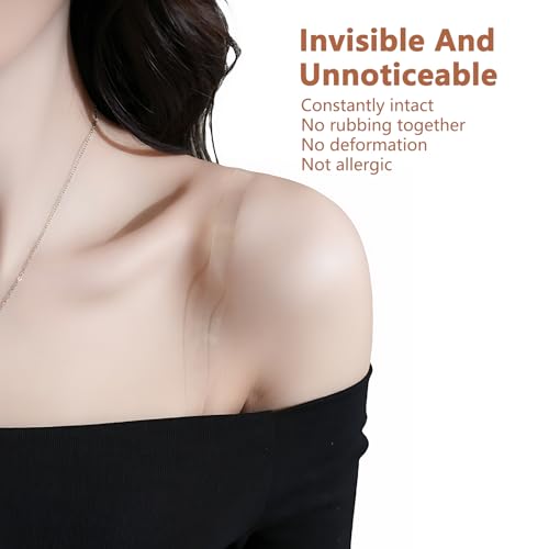 Unsichtbare Klare BH-Träger, Weiche Transparente Ersatz-Schultergurte, rutschfeste und Verstellbare Träger für Frauen,für Trägerlose BHS und Kleider, 2 Größen, 55 cm Länge, Hautfreundliches TPU