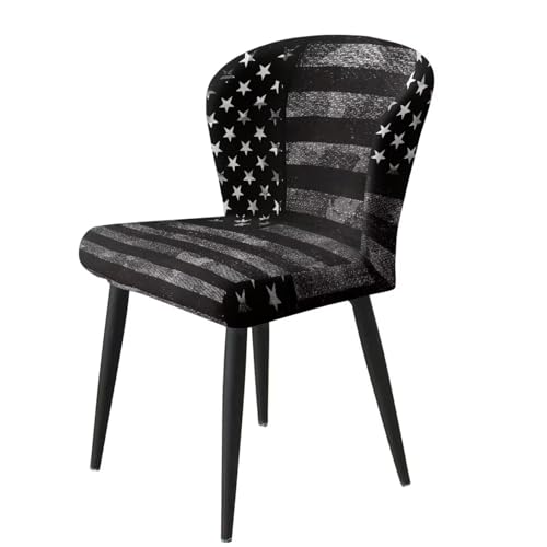 Image of American Flag Bar Stool Covers with Backs Dining Room Square Swivel Barstool Chair Seat Set of 2 Non-Slip Counter Height Chair Covers
