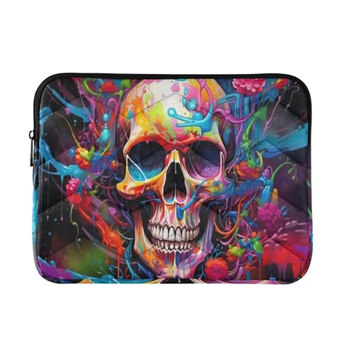 Funda colorida para laptop con diseño de calavera 13-14 pulg