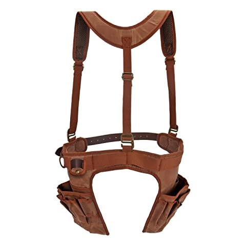 Tourbon Carpenter Tool Belt with Suspenders Cover
