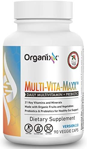 Organixx Multi-Vita-Maxx Whole Food Multivitamin Vegan Fermented Vitamin Supplement with Organic Fruits and Veggies, Digestive Health and Immune Support, Maximum Bioavailability, 90 Gel Capsules Organixx Multi-Vita-Maxx Whole Food Multivitamin Vegan Fermented Vitamin Supplement with Organic Fruits and Veggies, Digestive Health and Immune Support, Maximum Bioavailability, 90 Gel Capsules