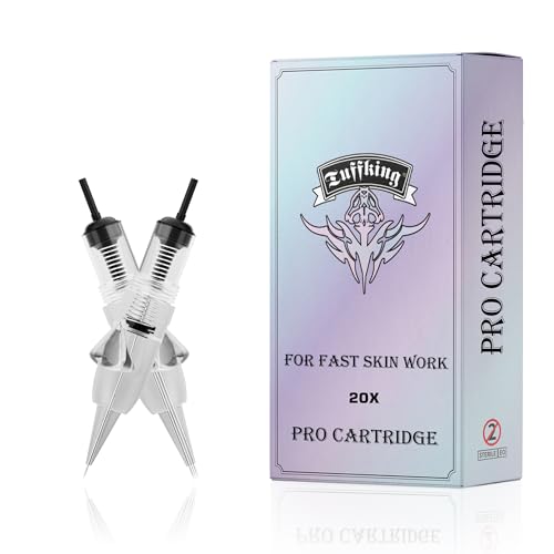 20PCS Assorted Tattoo Cartridge Needles, Pro Disposable Makeup Cartridges Needle for Microblading, Mixed Size 1RL 3RL 5RL 3F 5F 7F, Round Liner Flat for Eyebrow, Eyeliner, Lip (MIX-20PCS)