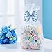 Sdfvsdg 24 Pcs Satin Dusty Blue Ribbon Twist Tie Bows for Treat Bags 3.5inches Dusty Blue Bows for Crafts Premade Bows Decorating Gifts Wrapping Bows for Pop Candy Apples Cake Bakery Wedding Party