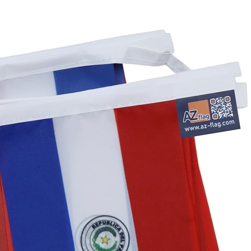 Image of AZ FLAG Paraguay 6 meters BUNTING Flag 20 flags 9'' x 6'' - Paraguayan STRING flags 15 x 21 cm