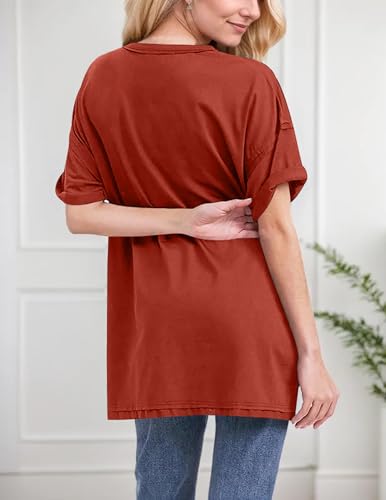 Women Oversized T-Shirt Crew Neck Loose Fit Short Sleeve Tops Summer Casual Blouse Y2K 2025 Basic Top Tees2