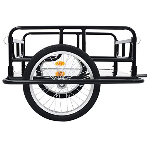 Festnight Bike Cargo Trailer 51.2"X28.7"X19.7" Steel Black #TOP7