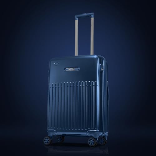 Image of CARLTON Yorkshire Hl | Check-in Trolley Bag, 65 Cm Medium Hardsided Luggage | 8 Wheels, TSA Lock | Polyester | Premium Suitcase for Travel | 5 Year International Warranty | Deep Blue