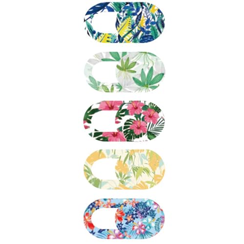 TENOC Webcam Cover, Camera Privacy Cover Slide for Laptop/Cell Phone/iPad/PC/Tablet, Protect Your Privacy and Security, 5 Pcs, Flower