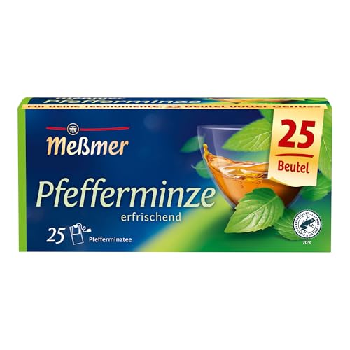 Meßmer Pfefferminze I 25 Teebeutel I Vegan I Glutenfrei I Laktosefrei