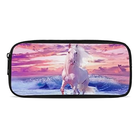 BYCHECAR Kids Horse Pencil Cases for School Girls Cute Makeup Bag Boys Stationary Pencilcase School Supplys Childs Pen Storage Organizer Cover