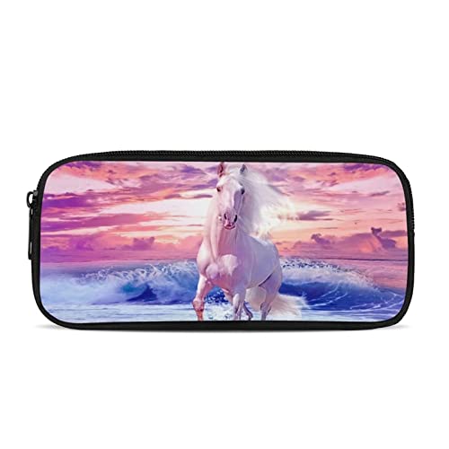 BYCHECAR Petite trousse à crayons pour garçons et filles, fournitures scolaires, papeterie, petite trousse de maquillage, cheval, Taille unique, Pochette à monnaie
