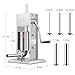 LEEVOT 7Lb/3L Sausage Stuffers, 304 Stainless Steel Sausage Maker Adjustable, 2 Speeds, 5 Filling Tubes (Silver)