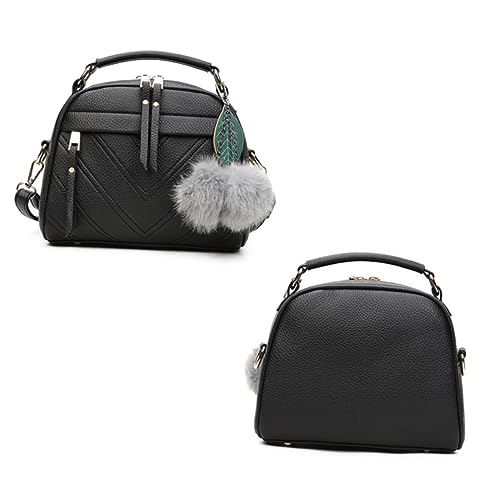 VALICLUD Lederhandtasche Damen Schwarz mit Kettenriemen und Reißverschluss Glitzernde Umhängetasche aus Pu-leder mit Großem Fassungsvermögen für Handy Geldbörse und Visitenkarten