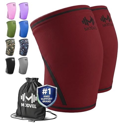Image of Modvel Strength 7mm Knee Sleeves (Pair) for Weightlifting & Powerlifting (USPA, IPL Approved) | High-Performance Knee Compression Support For Squats, Weight Lifting - Men and Women