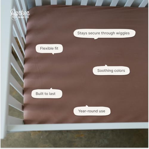 Image of Parker Baby Soft & Durable Fitted Baby Crib Sheets | Snug Fit for Standard Crib Mattresses | Machine Washable, Fade-Resistant & Modern Nursery Designs