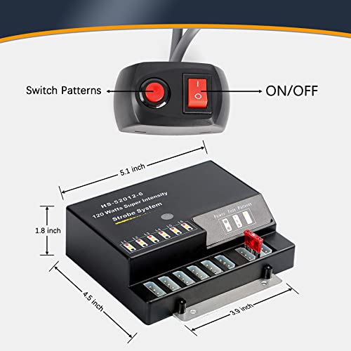 V-Sek 6 Hid Bulbs Hideaway Strobe Lights Kit Emergency Hazard Warning Safety Lightning 13 Flashing Pattern For Headlight Fog Light Taillight For Vehicle Pickup Tow Truck Car (3Pcs Amber + 3Pcs White) #TOP6