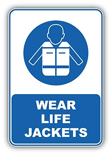 DG Graphics Wear Life Jackets Mandatory Sign Art Decor 3'' x 5'' Vinyl Decal Sticker Wall Window Any Smooth Surface DG Graphics Wear Life Jackets Mandatory Sign Art Decor 3'' x 5'' Vinyl Decal Sticker Wall Window Any Smooth Surface
