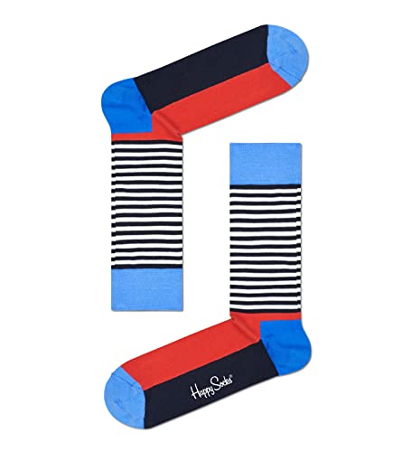 Happy Socks 4-Pack Amazon Big Dot Gift Set, Colorful And Fun, Socks For Men And Women, Navy-White-Red (10-13) #TOP4