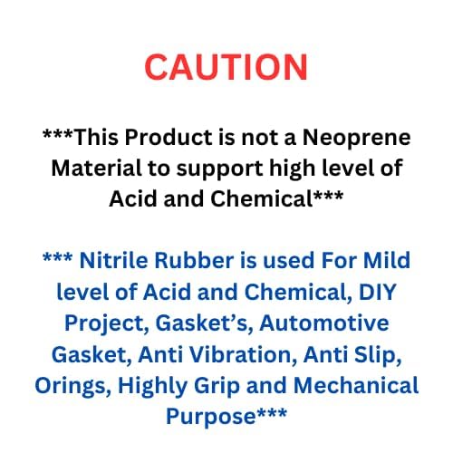 Image of NBR Nitrile Rubber for Petroleum Oil, High Temperature Gas, Acid and Seals (Black, 1ft x 1ft x 1mm)