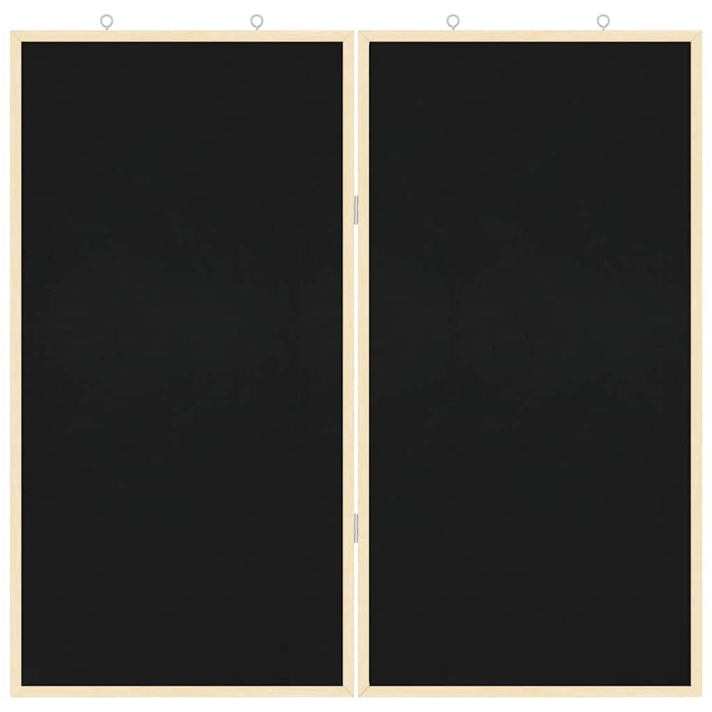 Lavagna informativa in legno di pino 80 x 80 x 1,4 cm, bacheca pieghevole per ufficio e home office, lavagna informativa nera da montare a parete