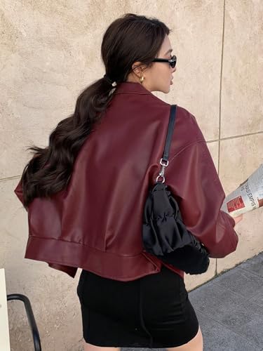 Chic & Cozy: Generic Women's Red Casual Coat for Fall & Winter (X-Large) - Image 4