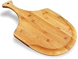Bamboo pizza peel, Wood Serving Pan, Cheese and Charcuterie Boards, Pizza Board Pizza Paddle Cutting Board with Handle for Baking Pizza, Bread, Cutting Fruit, Vegetables, Cheese and Serving board