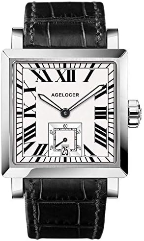 AGELOCER Men’s Top Brand Square Automatic Mechanical Stainless Steel Rome Dial Luminous Analog Fashion Luxury Watch