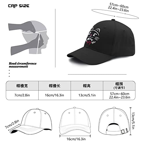 Womens Baseball Caps Adjustable,Cat Mom Hats For Women Cute Embroidered Hat,Cat Gifts For Cat Lovers Black #TOP5