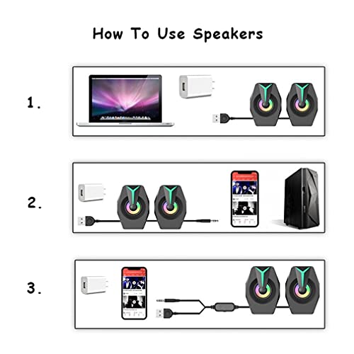 DHMKL Enceintes BibliothèQue Alimenté,Haut-Parleurs USB Filaires Bureau Subwoofer IndéPendant à Commande Filaire Haut-Parleurs D’Ordinateur RGB Cool Audio Bureau pour Ordinateur Portable - Les Beatles, Paul McCartney, John Lennon, RIngo Starr, George Harrison DHMKL Enceintes BibliothèQue Alimenté,Haut-Parleurs USB Filaires Bureau Subwoofer IndéPendant à Commande Filaire Haut-Parleurs D'Ordinateur RGB Cool Audio Bureau pour Ordinateur Portable – Image 7
