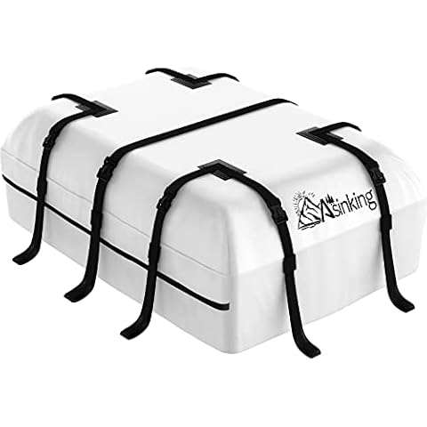 Car Rooftop Cargo Carrier Bag, 21 Cubic Feet 100% Waterproof Anti-Rip Car Roof Bag for All Vehicle with/Without Racks - Anti-Slip Mat, 6 Door Hooks, Lock, 2 Extra Straps, Storage Bag Cover