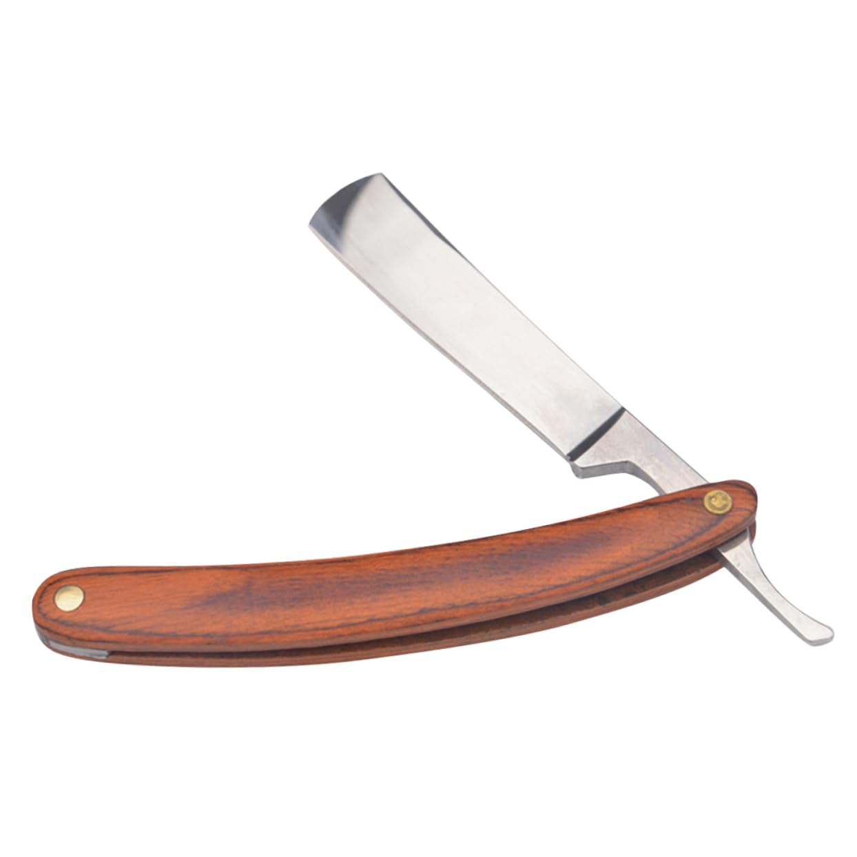 Ipetboom Stainless Steel Wood Handle Straight Razor Manual Barber Razor Vintage Shaver for Men