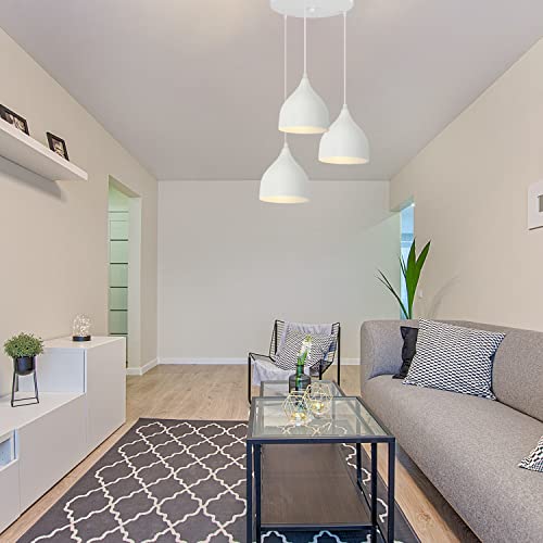 Lustres style moderne E27 avec longueur réglable ensemble de 3 suspensions design - 5