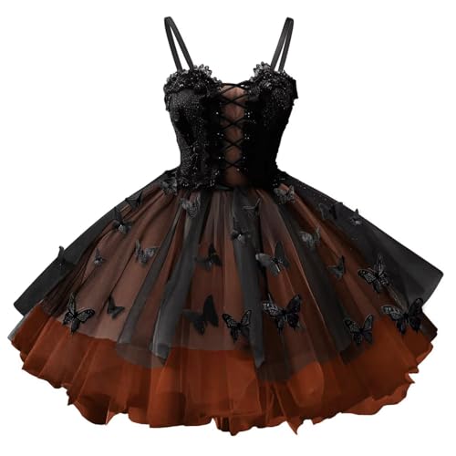 3D Butterfly Homecoming Dresses Black Tulle Short Prom Dress for Teens DAMA Cocktail Party Gowns