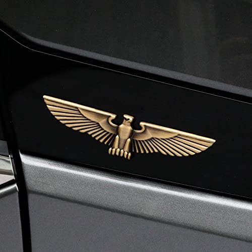 Image of Eagle Auto Emblem, Eagle Wings Metal Sticker, Flying Eagle Zinc Alloy Decal Badge for Car, Truck, Motorcycle (Bronze)