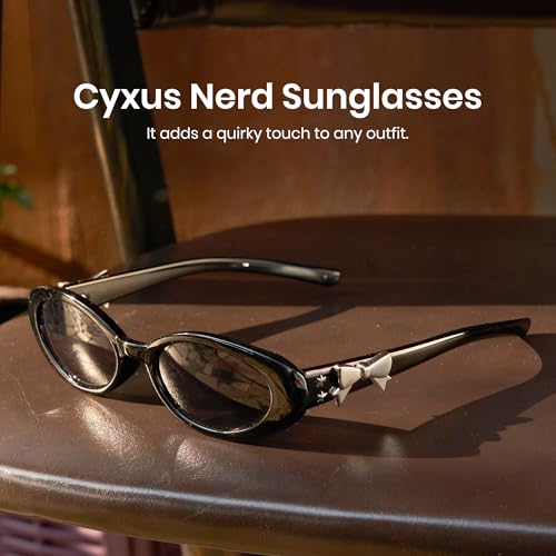 Cyxus Jang Wonyoung’s Style Sunglasses for Women with Bow Trendy Sunglasses UV Protection for Outdoor 12342