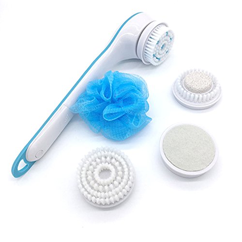 OWLCE Electric Body Shower Brush, Waterproof Body Wash Brush Back Scrubber Exfoliating Instant Muscle Relax Massager (White)