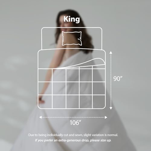 Pacific Coast Lightweight Goose Feather Down Fiber Comforters King Size, Summer Duvet Insert, Ultra Soft, Breathable, Hotel Luxury Bedding Comforter with 8 Tabs, White, 106 x 90 inches — view 6
