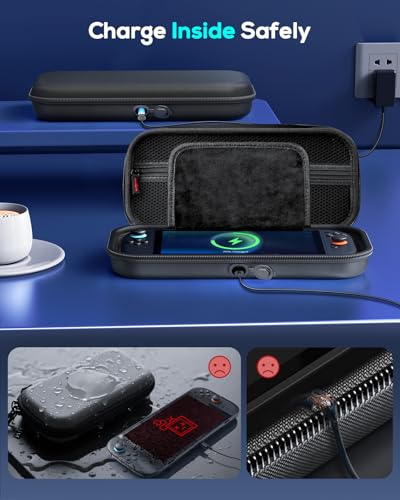 Image of Auarte [Charge Inside] Switch 2 Carrying Case for Nintendo Switch 2 Console 2025 / Switch Original /Switch OLED, Slim Travel Carry Case for Switch 2 Accessories Bundle with Controller and Hand Grip (Black- 23 in 1)