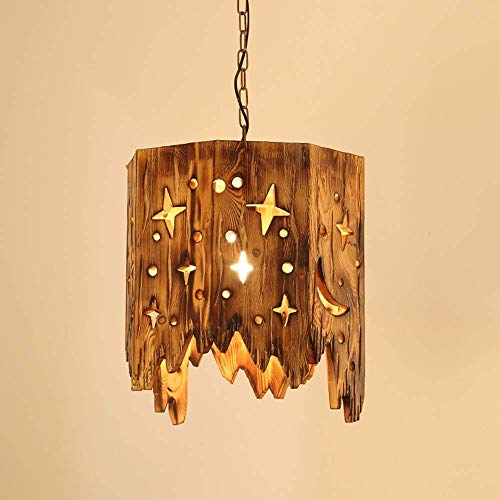 Lustre bar rétro industriel dôme en bois 45x100cm luminaire suspendu pour cuisine et bistrot