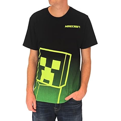 Minecraft Giant Creeper Tee Graphic T-Shirt para hombre Camiseta (Negro) Cover