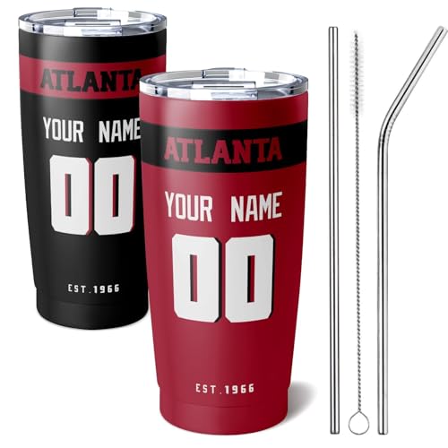 Image of ANTKING Atlanta Tumbler 20 oz Travel Coffee Cup Custom Name Number for Men Women Boy Gifts